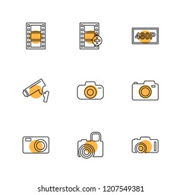 Set of 9 icons, for web, internet, mobile apps, interface design: business, finance, shopping, communication, fitness, computer, media, transportation, travel, easter, christmas, summer, device