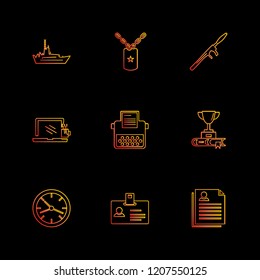 Set of 9 icons, for web, internet, mobile apps, interface design: business, finance, shopping, communication, fitness, computer, media, transportation, travel, easter, christmas, summer, device