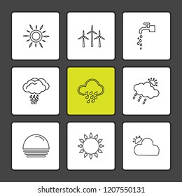 Set of 9 icons, for web, internet, mobile apps, interface design: business, finance, shopping, communication, fitness, computer, media, transportation, travel, easter, christmas, summer, device