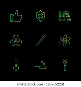 Set of 9 icons, for web, internet, mobile apps, interface design: business, finance, shopping, communication, fitness, computer, media, transportation, travel, easter, christmas, summer, device