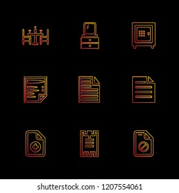 Set of 9 icons, for web, internet, mobile apps, interface design: business, finance, shopping, communication, fitness, computer, media, transportation, travel, easter, christmas, summer, device