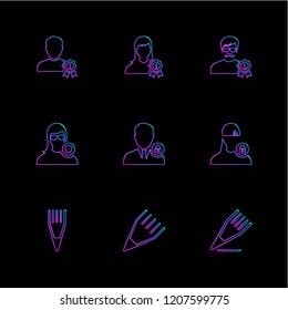 Set of 9 icons, for web, internet, mobile apps, interface design: business, finance, shopping, communication, fitness, computer, media, transportation, travel, easter, christmas, summer, device