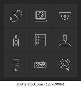 Set of 9 icons, for web, internet, mobile apps, interface design: business, finance, shopping, communication, fitness, computer, media, transportation, travel, easter, christmas, summer, device