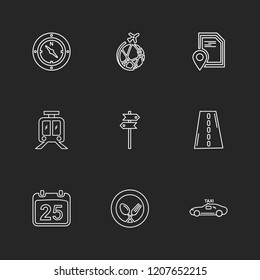 Set of 9 icons, for web, internet, mobile apps, interface design: business, finance, shopping, communication, fitness, computer, media, transportation, travel, easter, christmas, summer, device