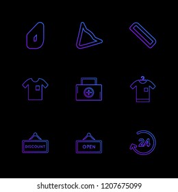 Set of 9 icons, for web, internet, mobile apps, interface design: business, finance, shopping, communication, fitness, computer, media, transportation, travel, easter, christmas, summer, device
