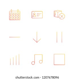 Set of 9 icons, for web, internet, mobile apps, interface design: business, finance, shopping, communication, fitness, computer, media, transportation, travel, easter, christmas, summer, device