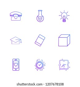 Set of 9 icons, for web, internet, mobile apps, interface design: business, finance, shopping, communication, fitness, computer, media, transportation, travel, easter, christmas, summer, device