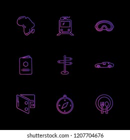 Set of 9 icons, for web, internet, mobile apps, interface design: business, finance, shopping, communication, fitness, computer, media, transportation, travel, easter, christmas, summer, device