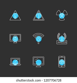 Set of 9 icons, for web, internet, mobile apps, interface design: business, finance, shopping, communication, fitness, computer, media, transportation, travel, easter, christmas, summer, device
