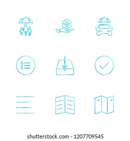 Set of 9 icons, for web, internet, mobile apps, interface design: business, finance, shopping, communication, fitness, computer, media, transportation, travel, easter, christmas, summer, device