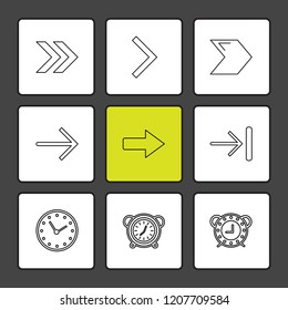 Set of 9 icons, for web, internet, mobile apps, interface design: business, finance, shopping, communication, fitness, computer, media, transportation, travel, easter, christmas, summer, device