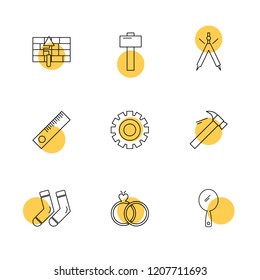 Set of 9 icons, for web, internet, mobile apps, interface design: business, finance, shopping, communication, fitness, computer, media, transportation, travel, easter, christmas, summer, device