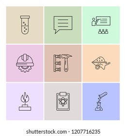 Set of 9 icons, for web, internet, mobile apps, interface design: business, finance, shopping, communication, fitness, computer, media, transportation, travel, easter, christmas, summer, device