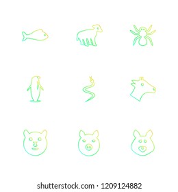 Set of 9 icons, for web, internet, mobile apps, interface design: business, finance, shopping, communication, fitness, computer, media, transportation, travel, easter, christmas, summer, device