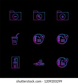 Set of 9 icons, for web, internet, mobile apps, interface design: business, finance, shopping, communication, fitness, computer, media, transportation, travel, easter, christmas, summer, device