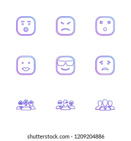 Set of 9 icons, for web, internet, mobile apps, interface design: business, finance, shopping, communication, fitness, computer, media, transportation, travel, easter, christmas, summer, device