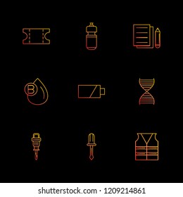 Set of 9 icons, for web, internet, mobile apps, interface design: business, finance, shopping, communication, fitness, computer, media, transportation, travel, easter, christmas, summer, device