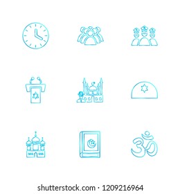 Set of 9 icons, for web, internet, mobile apps, interface design: business, finance, shopping, communication, fitness, computer, media, transportation, travel, easter, christmas, summer, device