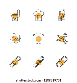 Set of 9 icons, for web, internet, mobile apps, interface design: business, finance, shopping, communication, fitness, computer, media, transportation, travel, easter, christmas, summer, device