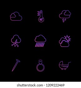 Set of 9 icons, for web, internet, mobile apps, interface design: business, finance, shopping, communication, fitness, computer, media, transportation, travel, easter, christmas, summer, device