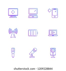 Set of 9 icons, for web, internet, mobile apps, interface design: business, finance, shopping, communication, fitness, computer, media, transportation, travel, easter, christmas, summer, device