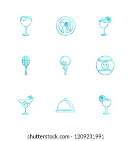 Set of 9 icons, for web, internet, mobile apps, interface design: business, finance, shopping, communication, fitness, computer, media, transportation, travel, easter, christmas, summer, device