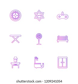 Set of 9 icons, for web, internet, mobile apps, interface design: business, finance, shopping, communication, fitness, computer, media, transportation, travel, easter, christmas, summer, device