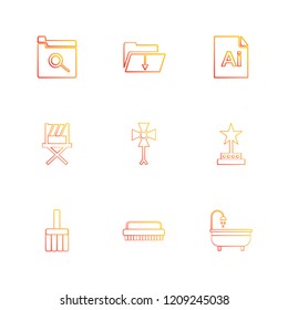 Set of 9 icons, for web, internet, mobile apps, interface design: business, finance, shopping, communication, fitness, computer, media, transportation, travel, easter, christmas, summer, device