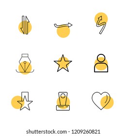 Set of 9 icons, for web, internet, mobile apps, interface design: business, finance, shopping, communication, fitness, computer, media, transportation, travel, easter, christmas, summer, device