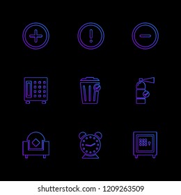 Set of 9 icons, for web, internet, mobile apps, interface design: business, finance, shopping, communication, fitness, computer, media, transportation, travel, easter, christmas, summer, device
