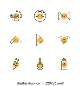 Set of 9 icons, for web, internet, mobile apps, interface design: business, finance, shopping, communication, fitness, computer, media, transportation, travel, easter, christmas, summer, device