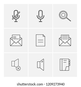 Set of 9 icons, for web, internet, mobile apps, interface design: business, finance, shopping, communication, fitness, computer, media, transportation, travel, easter, christmas, summer, device