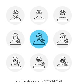 Set of 9 icons, for web, internet, mobile apps, interface design: business, finance, shopping, communication, fitness, computer, media, transportation, travel, easter, christmas, summer, device