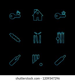 Set of 9 icons, for web, internet, mobile apps, interface design: business, finance, shopping, communication, fitness, computer, media, transportation, travel, easter, christmas, summer, device