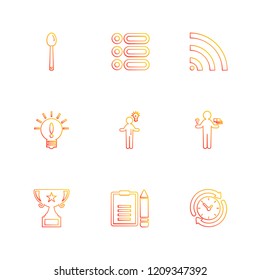 Set of 9 icons, for web, internet, mobile apps, interface design: business, finance, shopping, communication, fitness, computer, media, transportation, travel, easter, christmas, summer, device