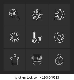 Set of 9 icons, for web, internet, mobile apps, interface design: business, finance, shopping, communication, fitness, computer, media, transportation, travel, easter, christmas, summer, device
