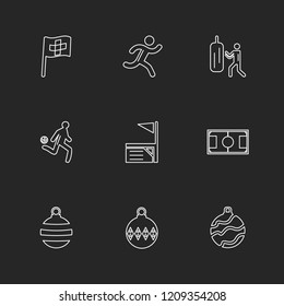 Set of 9 icons, for web, internet, mobile apps, interface design: business, finance, shopping, communication, fitness, computer, media, transportation, travel, easter, christmas, summer, device