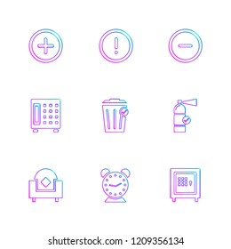 Set of 9 icons, for web, internet, mobile apps, interface design: business, finance, shopping, communication, fitness, computer, media, transportation, travel, easter, christmas, summer, device
