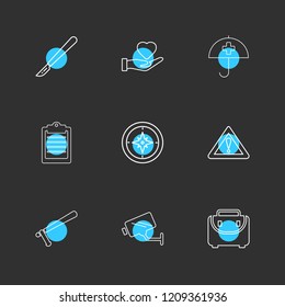 Set of 9 icons, for web, internet, mobile apps, interface design: business, finance, shopping, communication, fitness, computer, media, transportation, travel, easter, christmas, summer, device