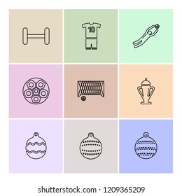 Set of 9 icons, for web, internet, mobile apps, interface design: business, finance, shopping, communication, fitness, computer, media, transportation, travel, easter, christmas, summer, device