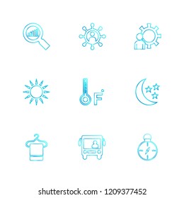 Set of 9 icons, for web, internet, mobile apps, interface design: business, finance, shopping, communication, fitness, computer, media, transportation, travel, easter, christmas, summer, device
