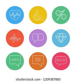 Set of 9 icons, for web, internet, mobile apps, interface design: business, finance, shopping, communication, fitness, computer, media, transportation, travel, easter, christmas, summer, device