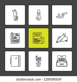 Set of 9 icons, for web, internet, mobile apps, interface design: business, finance, shopping, communication, fitness, computer, media, transportation, travel, easter, christmas, summer, device