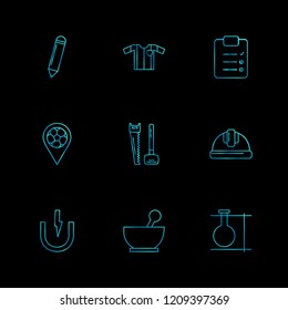 Set of 9 icons, for web, internet, mobile apps, interface design: business, finance, shopping, communication, fitness, computer, media, transportation, travel, easter, christmas, summer, device