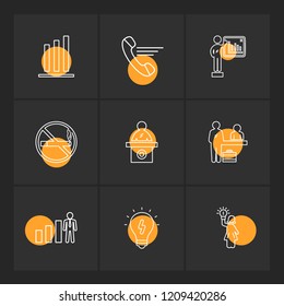 Set of 9 icons, for web, internet, mobile apps, interface design: business, finance, shopping, communication, fitness, computer, media, transportation, travel, easter, christmas, summer, device