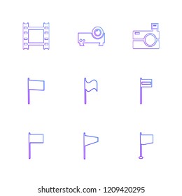 Set of 9 icons, for web, internet, mobile apps, interface design: business, finance, shopping, communication, fitness, computer, media, transportation, travel, easter, christmas, summer, device