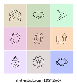 Set of 9 icons, for web, internet, mobile apps, interface design: business, finance, shopping, communication, fitness, computer, media, transportation, travel, easter, christmas, summer, device