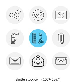 Set of 9 icons, for web, internet, mobile apps, interface design: business, finance, shopping, communication, fitness, computer, media, transportation, travel, easter, christmas, summer, device