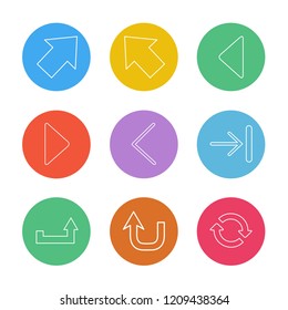 Set of 9 icons, for web, internet, mobile apps, interface design: business, finance, shopping, communication, fitness, computer, media, transportation, travel, easter, christmas, summer, device