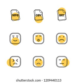 Set of 9 icons, for web, internet, mobile apps, interface design: business, finance, shopping, communication, fitness, computer, media, transportation, travel, easter, christmas, summer, device